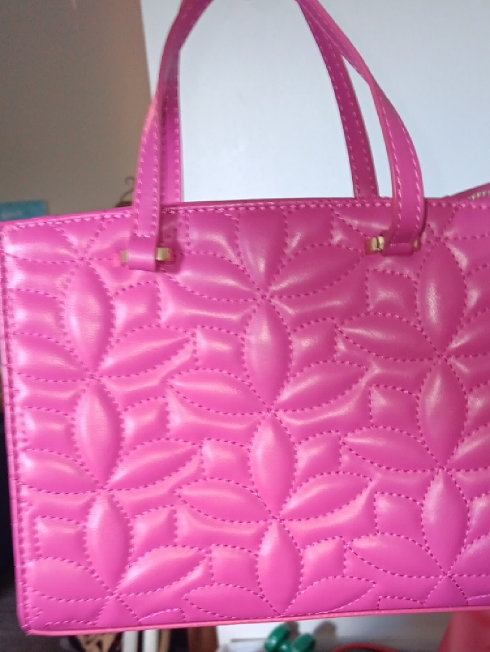 Draper James Hot Pink Quilted Tote